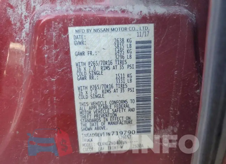 1N6AD0EV1JN719790 Photo# 13