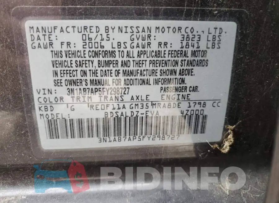 3N1AB7AP5FY298727 Photo# 12