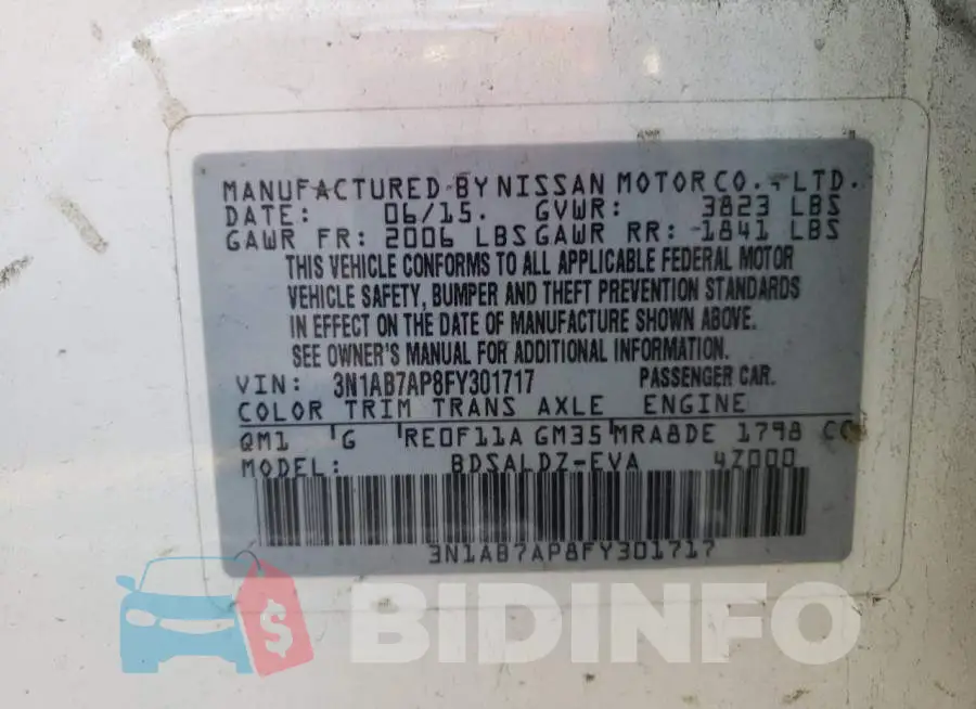 3N1AB7AP8FY301717 Photo# 12