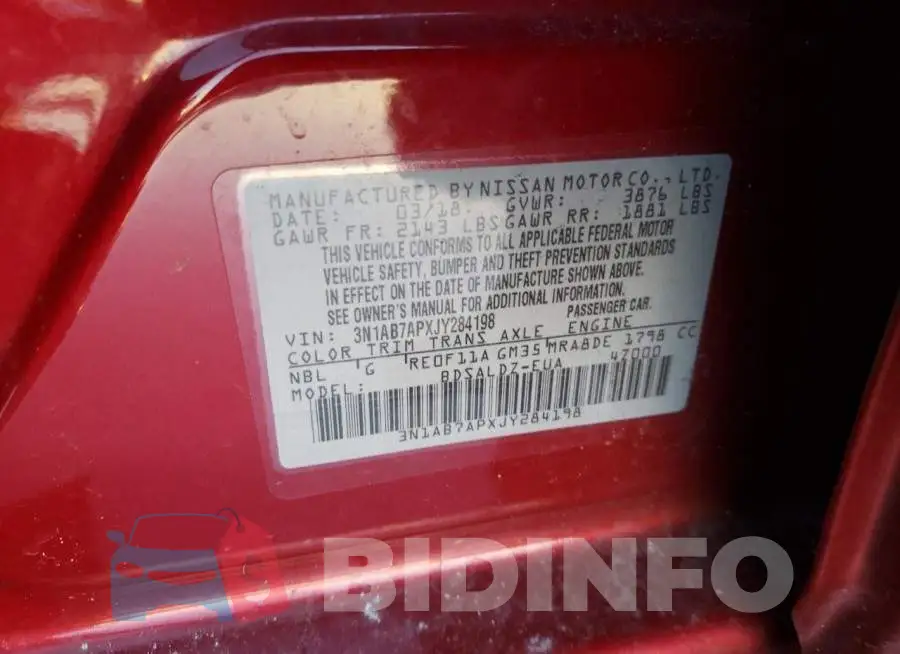3N1AB7APXJY284198 Photo# 12
