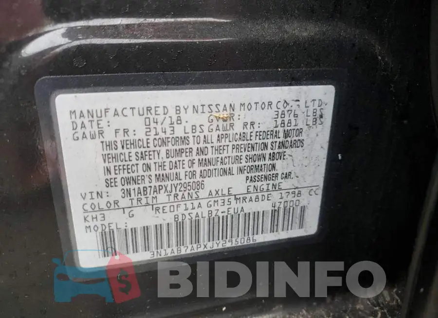 3N1AB7APXJY295086 Photo# 13