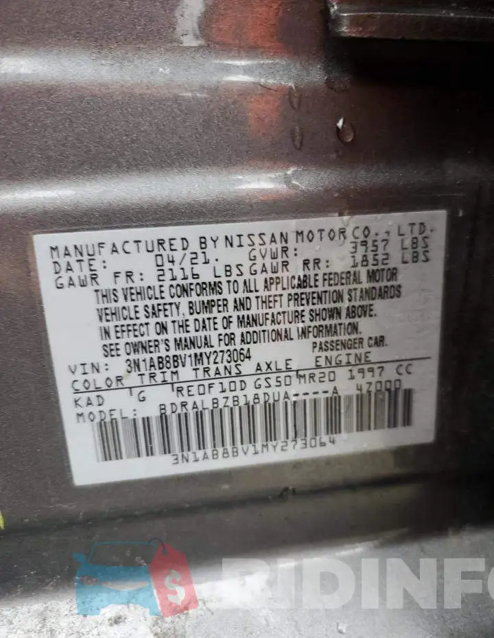 3N1AB8BV1MY273064 Photo# 12