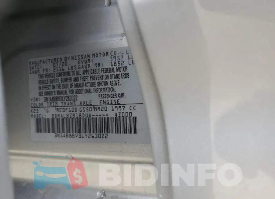 3N1AB8BV3LY263022 Photo# 12