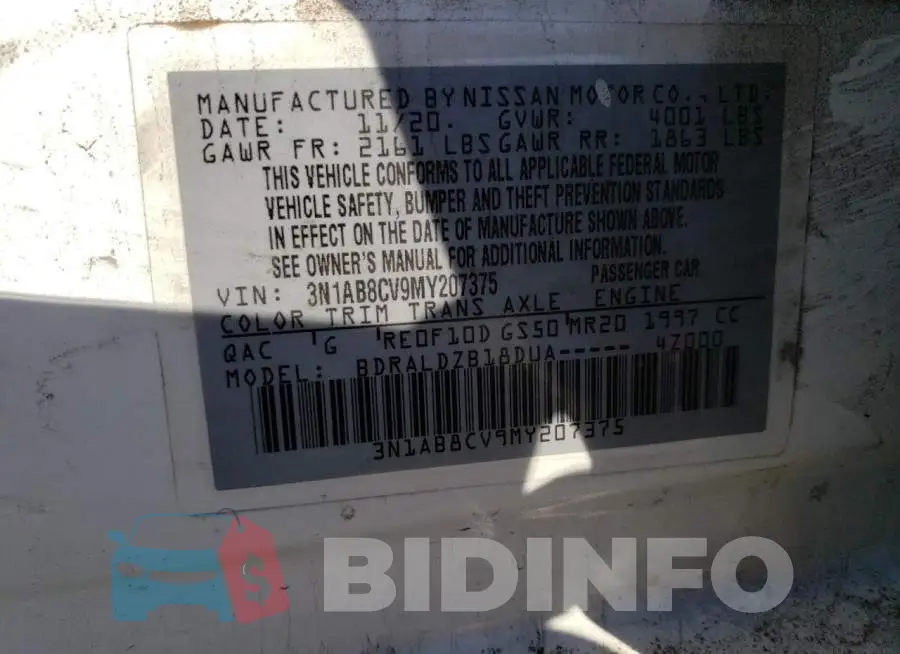 3N1AB8CV9MY207375 Photo# 12