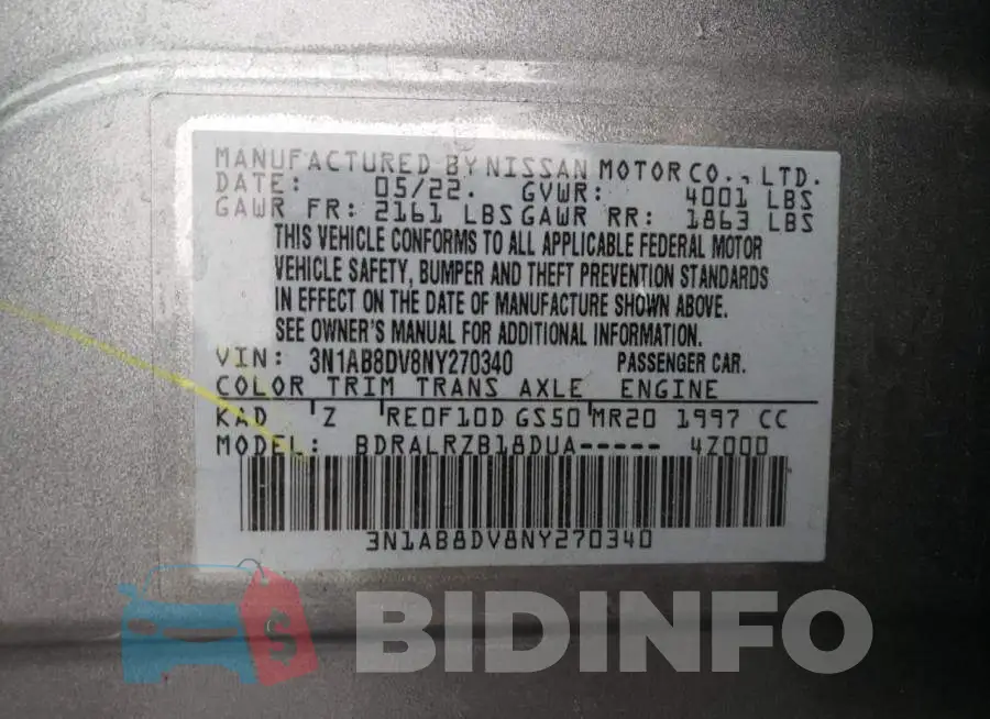 3N1AB8DV8NY270340 Photo# 13