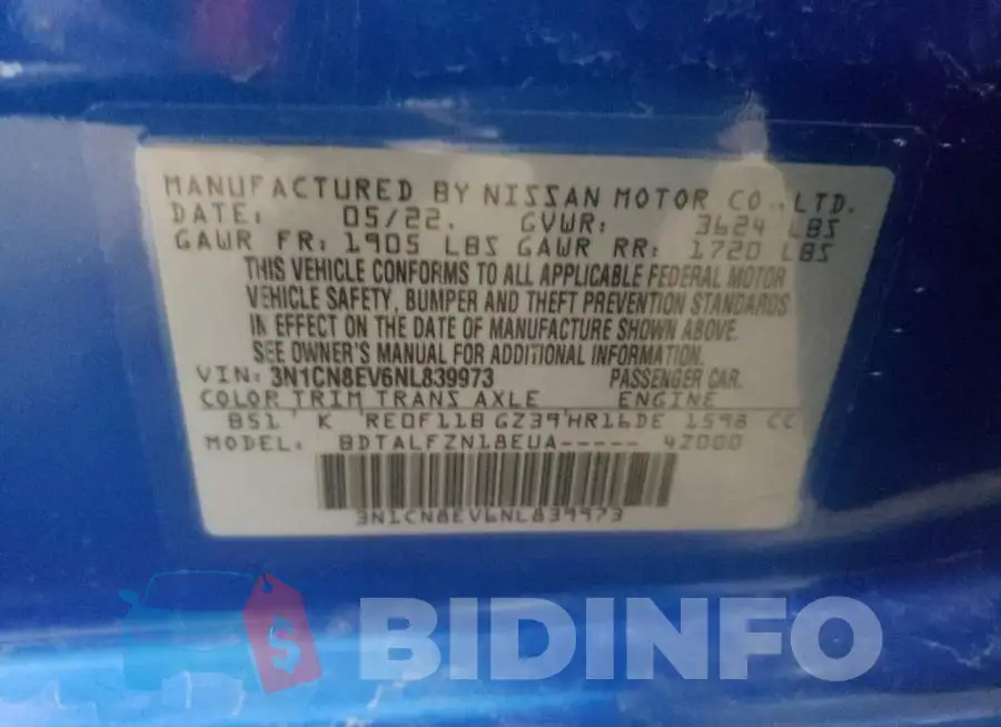 3N1CN8EV6NL839973 Photo# 12