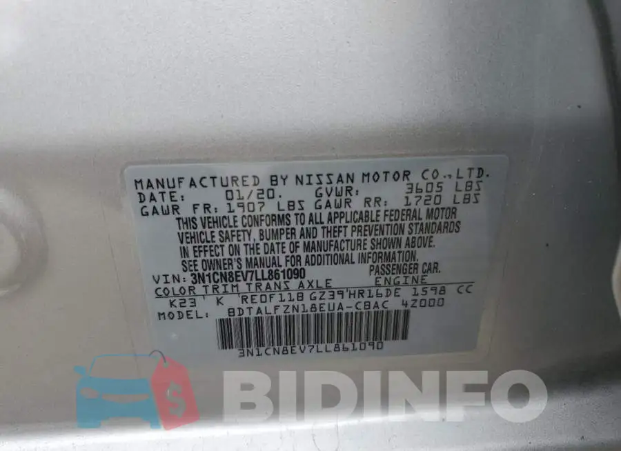 3N1CN8EV7LL861090 Photo# 10