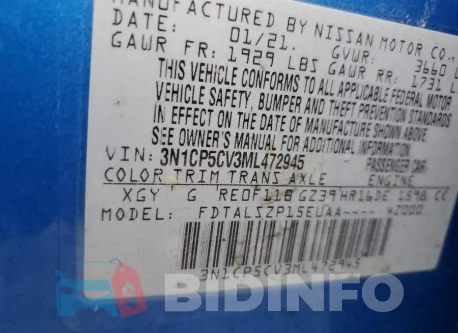 3N1CP5CV3ML472945 Photo# 13