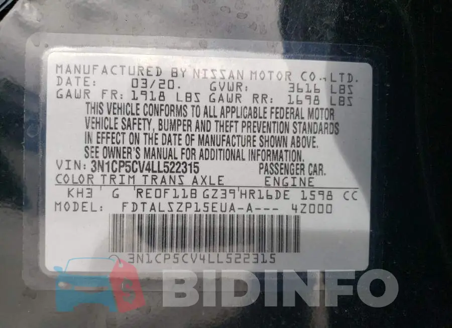 3N1CP5CV4LL522315 Photo# 12