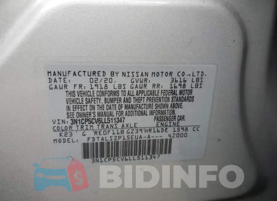 3N1CP5CV6LL511347 Photo# 12