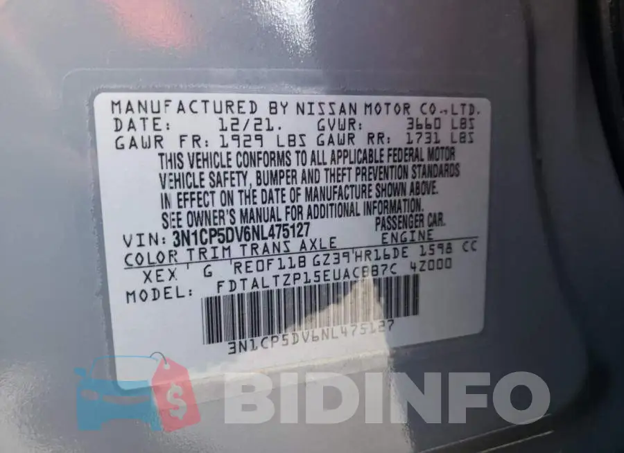 3N1CP5DV6NL475127 Photo# 13