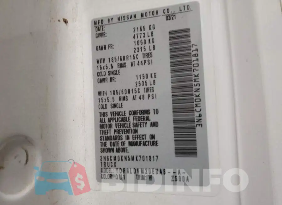 3N6CM0KN5MK701817 Photo# 10