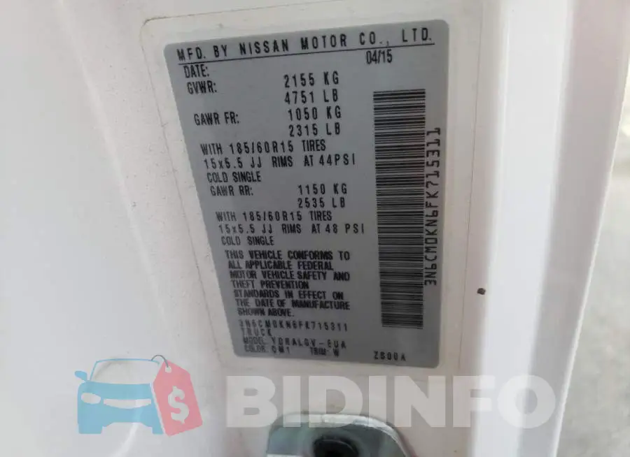 3N6CM0KN6FK715311 Photo# 12