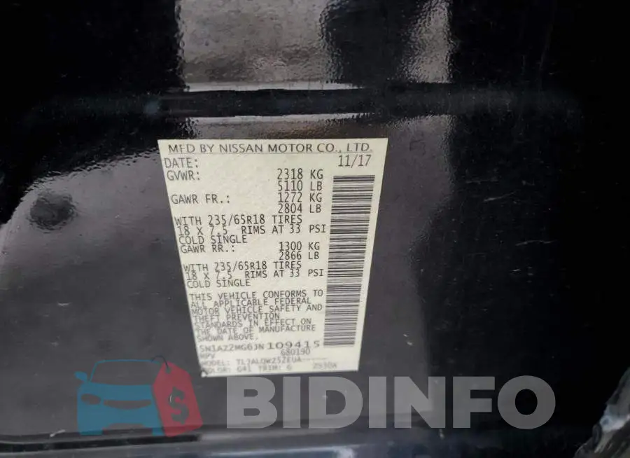 5N1AZ2MG6JN109415 Photo# 14