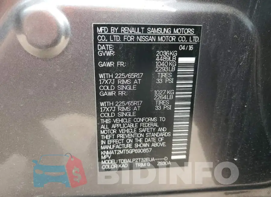 KNMAT2MT5GP690857 Photo# 13