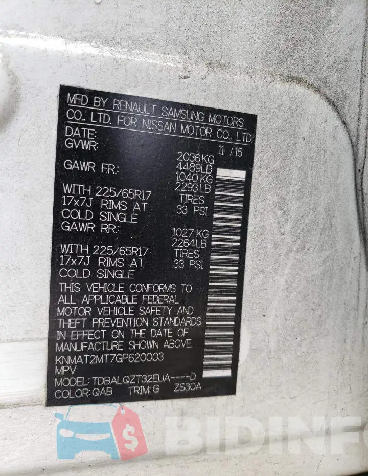 KNMAT2MT7GP620003 Photo# 14