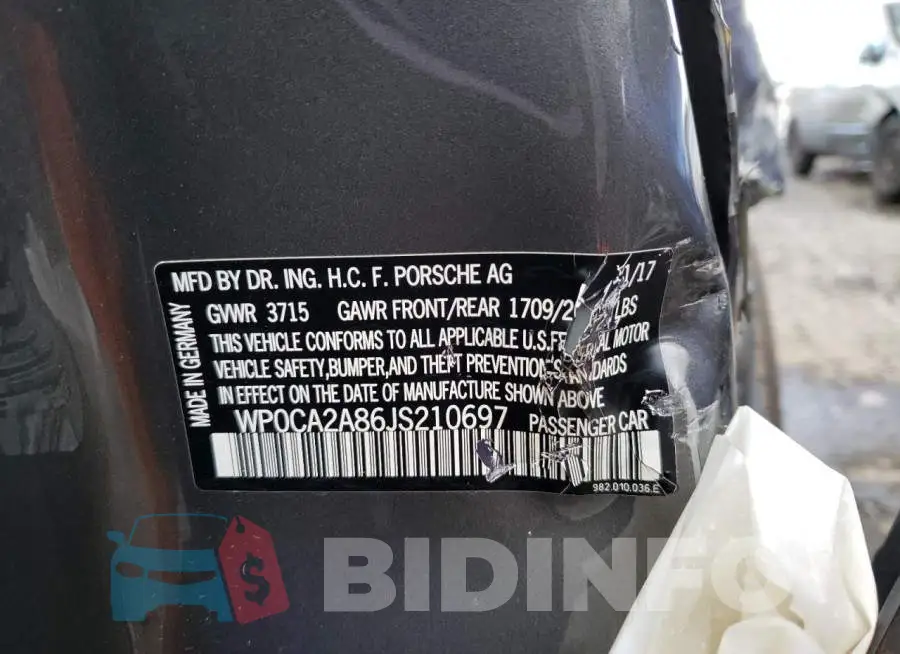 WP0CA2A86JS210697 Photo# 12