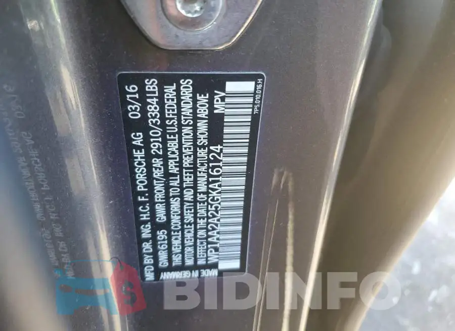 WP1AA2A25GKA16124 Photo# 13