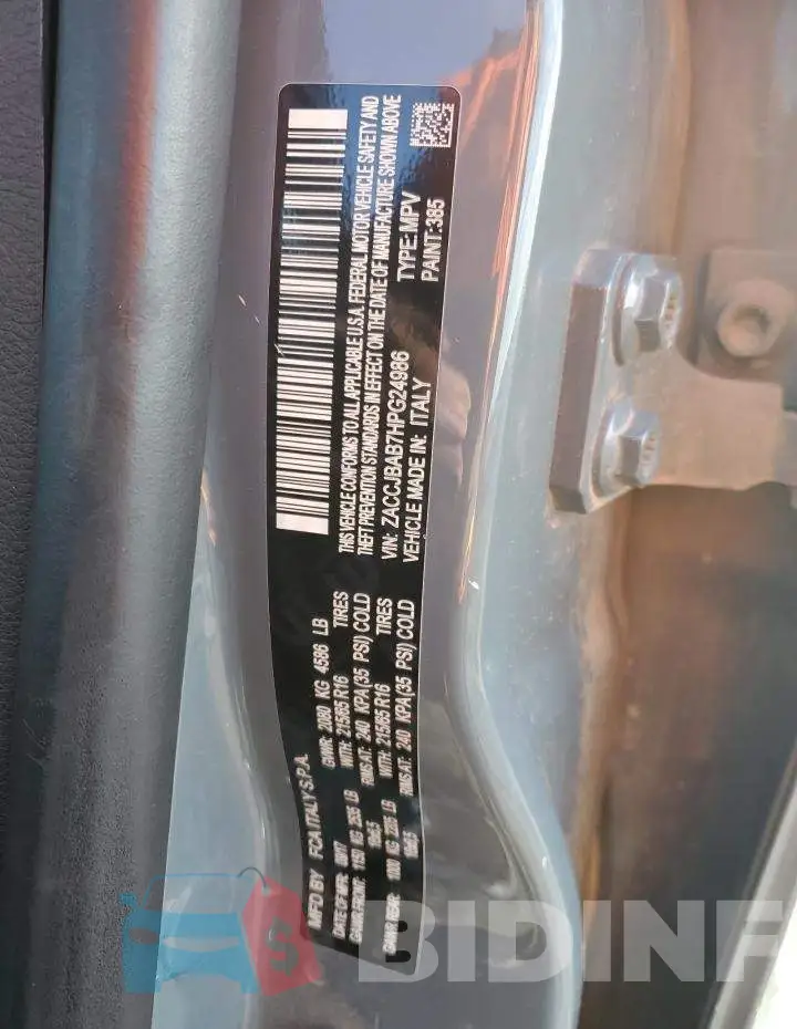 ZACCJBAB7HPG24986 Photo# 10