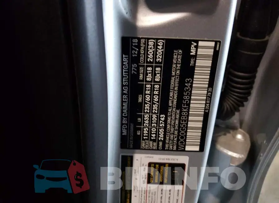 WDC0G5EB8KF585343 Photo# 13
