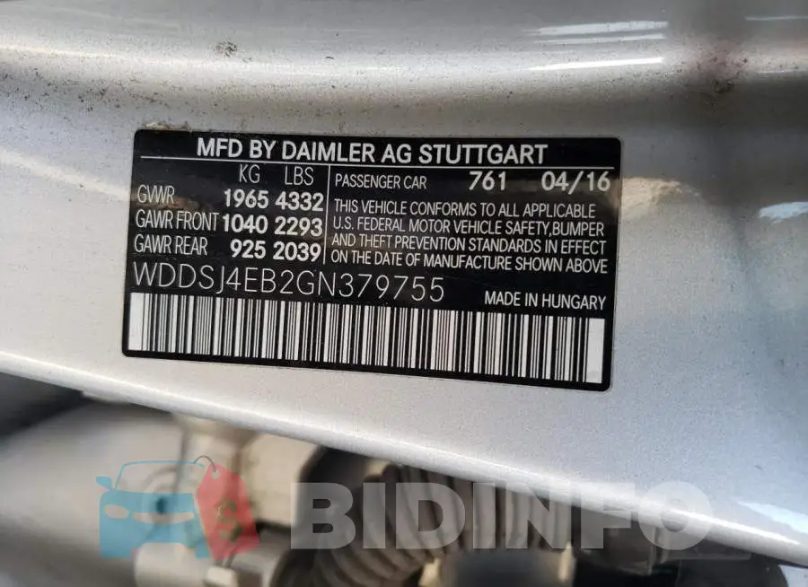 WDDSJ4EB2GN379755 Photo# 12