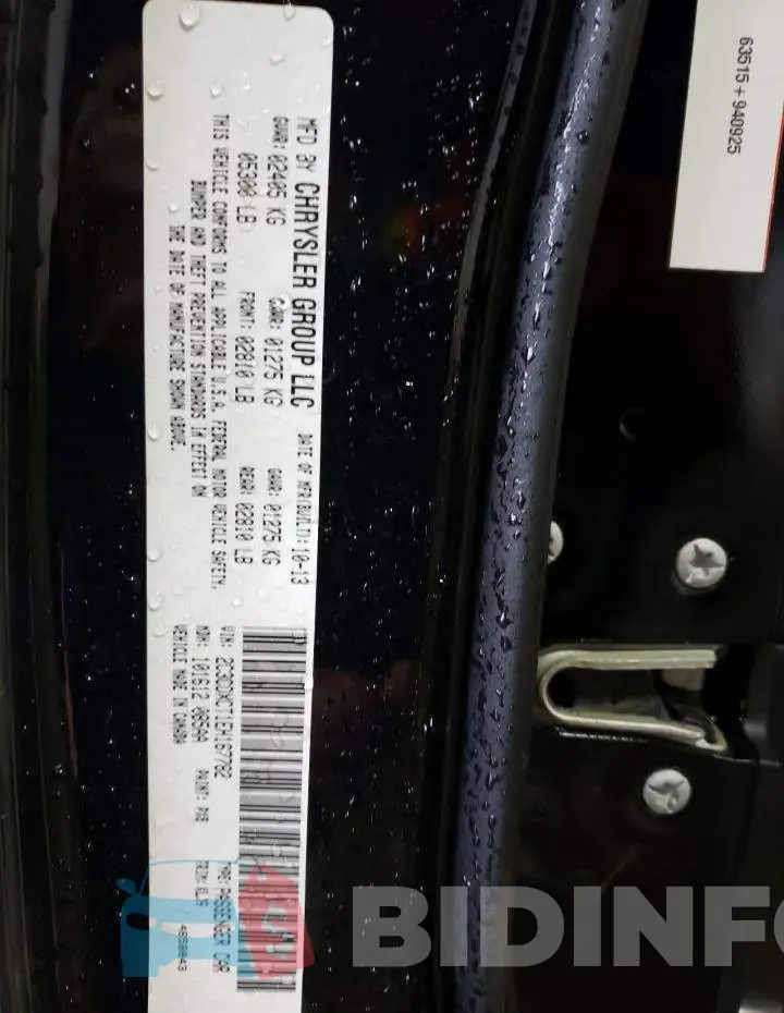 2C3CDXCT1EH167782 Photo# 12