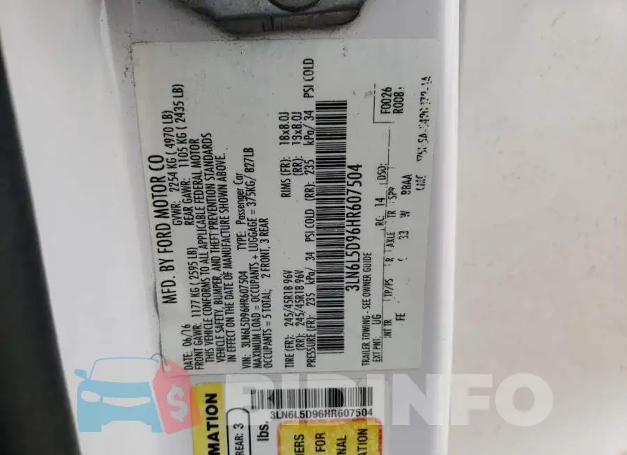 3LN6L5D96HR607504 Photo# 12