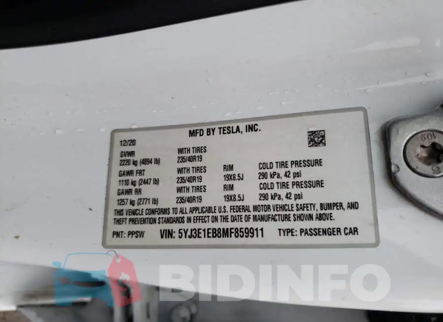 5YJ3E1EB8MF859911 Photo# 12