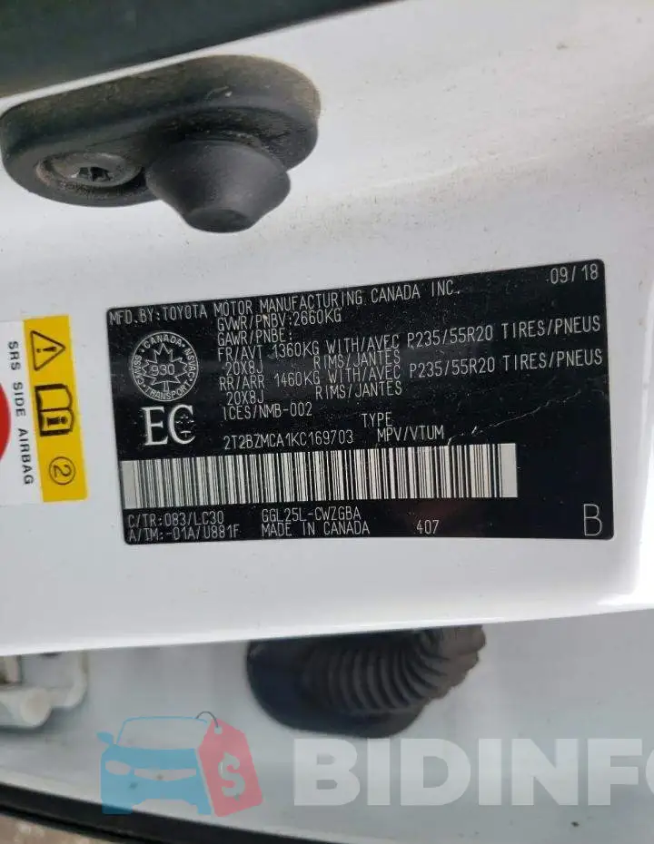 2T2BZMCA1KC169703 Photo# 13