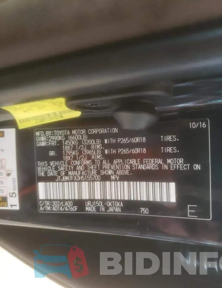 JTJBM7FX3H5155700 Photo# 13