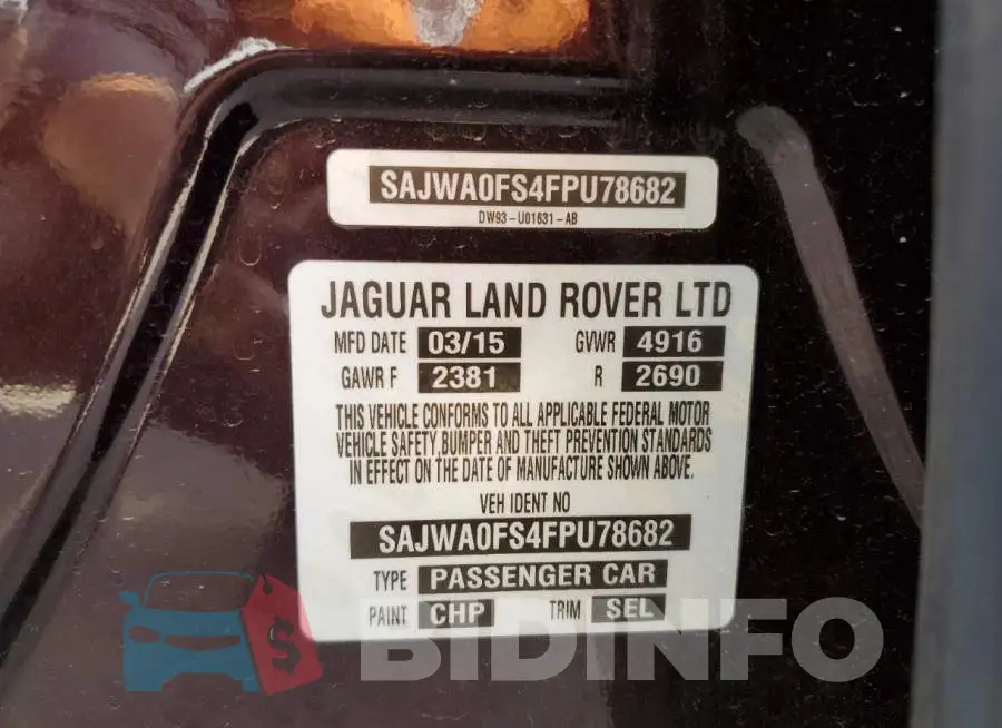 SAJWA0FS4FPU78682 Photo# 12