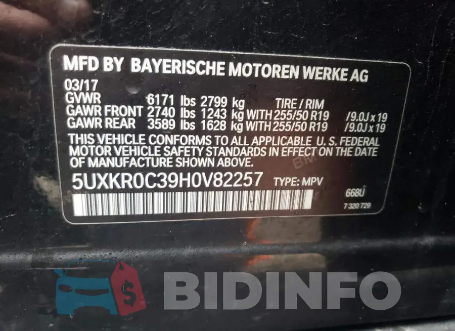 5UXKR0C39H0V82257 Photo# 12