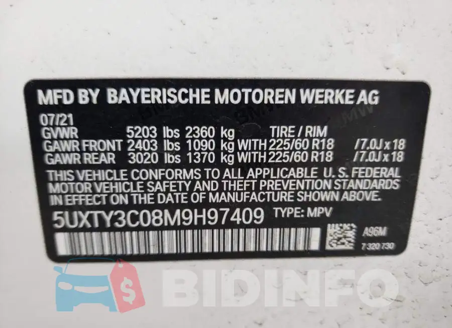 5UXTY3C08M9H97409 Photo# 13