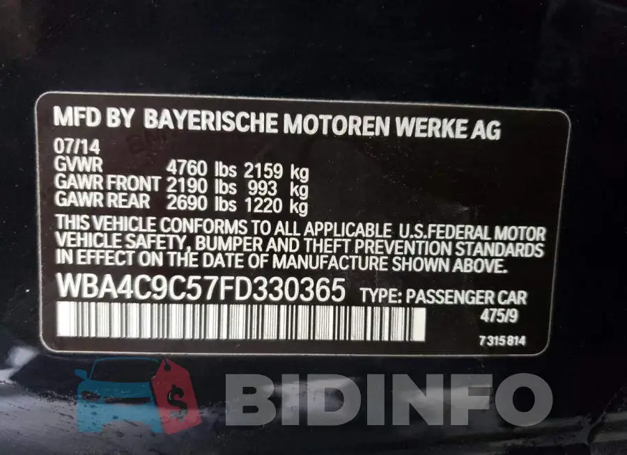 WBA4C9C57FD330365 Photo# 12