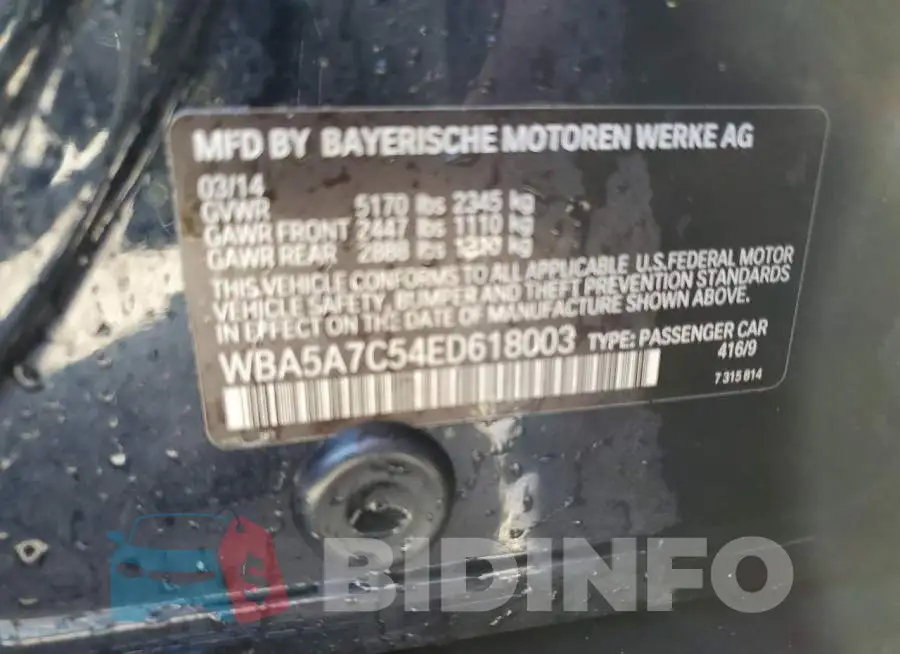 WBA5A7C54ED618003 Photo# 12