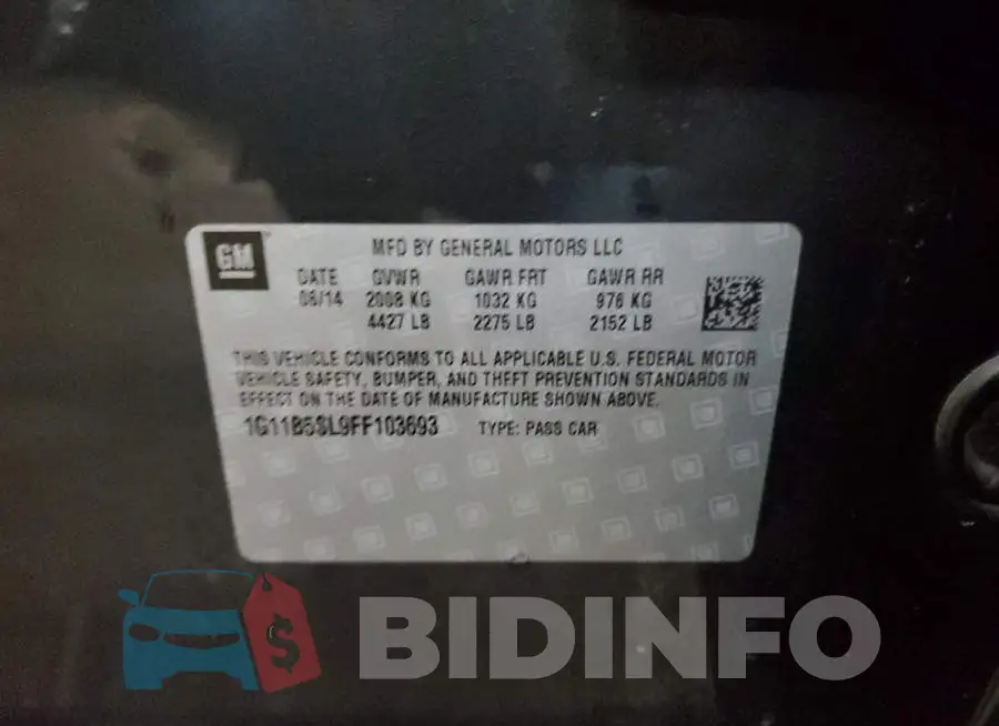 1G11B5SL9FF103693 Photo# 12