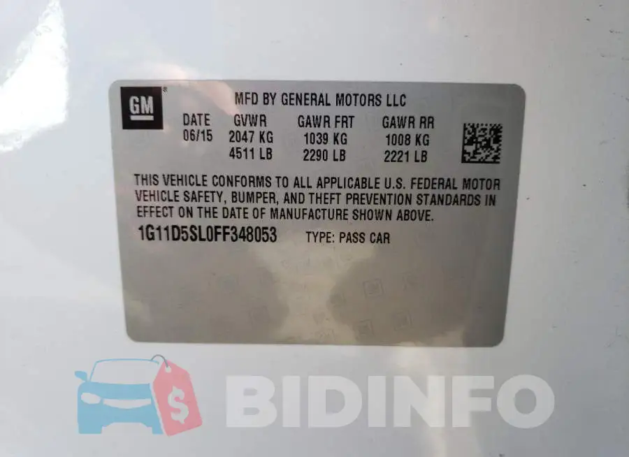 1G11D5SL0FF348053 Photo# 12
