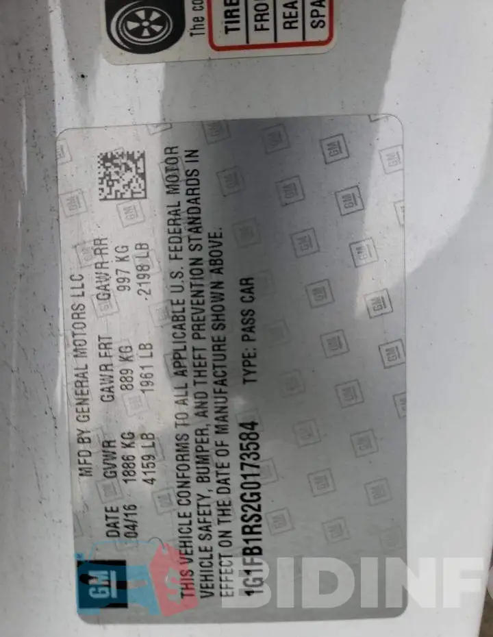 1G1FB1RS2G0173584 Photo# 13