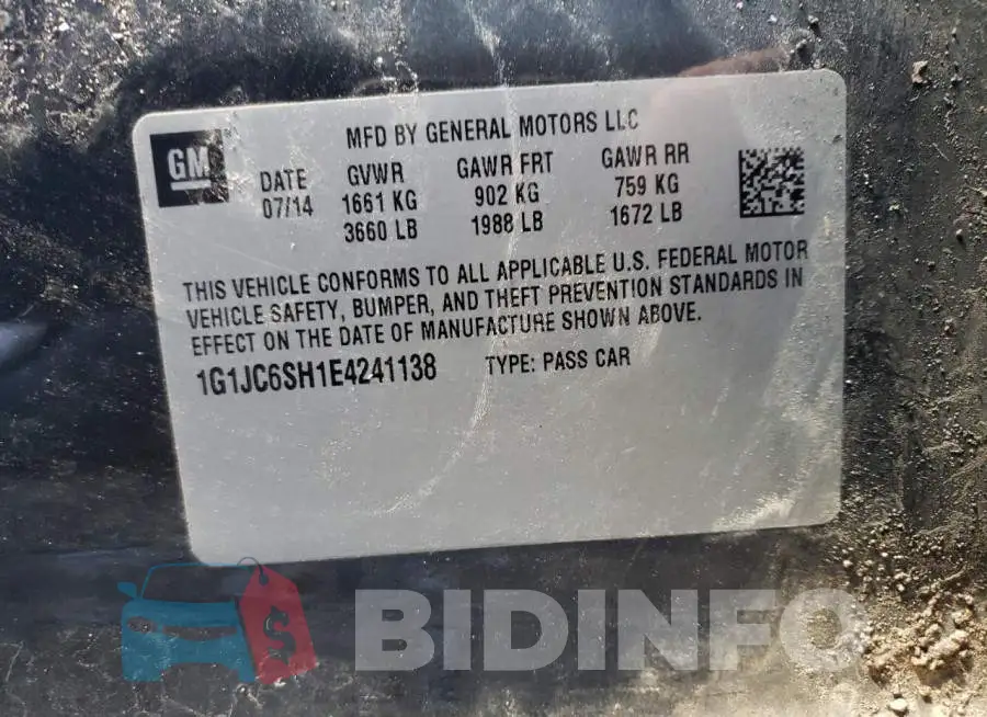 1G1JC6SH1E4241138 Photo# 13