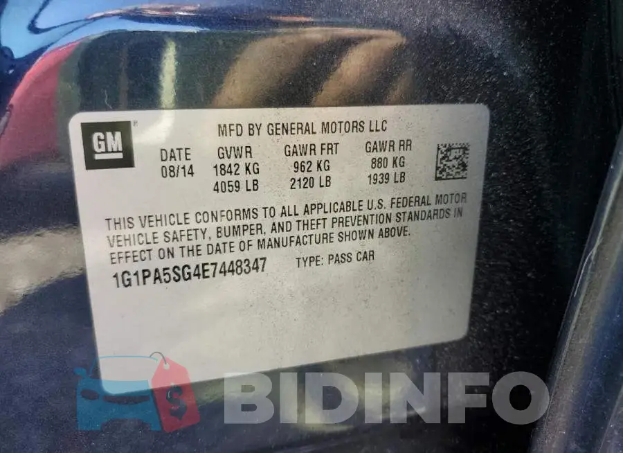 1G1PA5SG4E7448347 Photo# 13