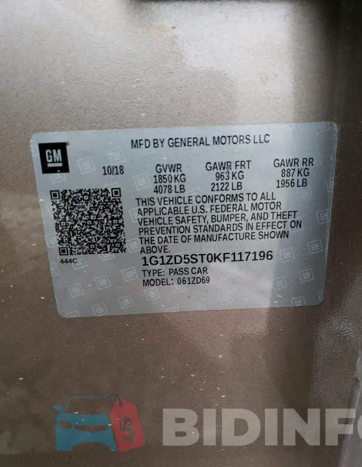 1G1ZD5ST0KF117196 Photo# 12