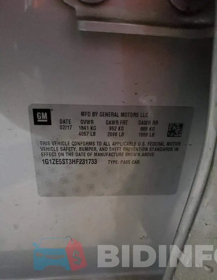 1G1ZE5ST3HF231733 Photo# 13