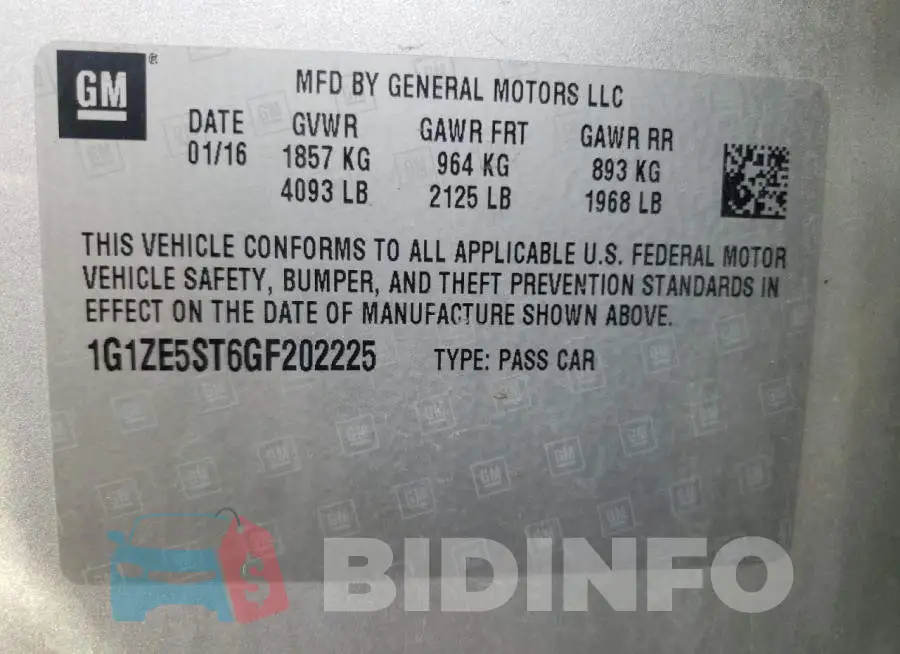 1G1ZE5ST6GF202225 Photo# 10