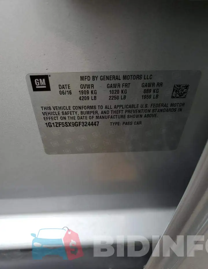 1G1ZF5SX9GF324447 Photo# 12