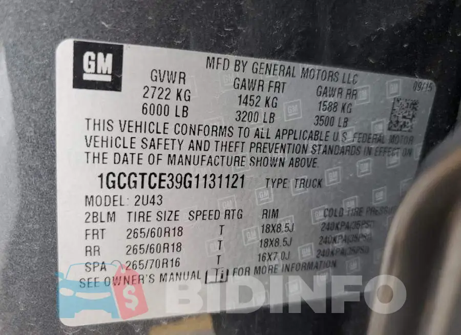 1GCGTCE39G1131121 Photo# 12