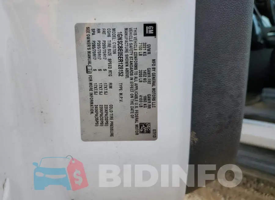 1GNSCBE05ER128152 Photo# 13