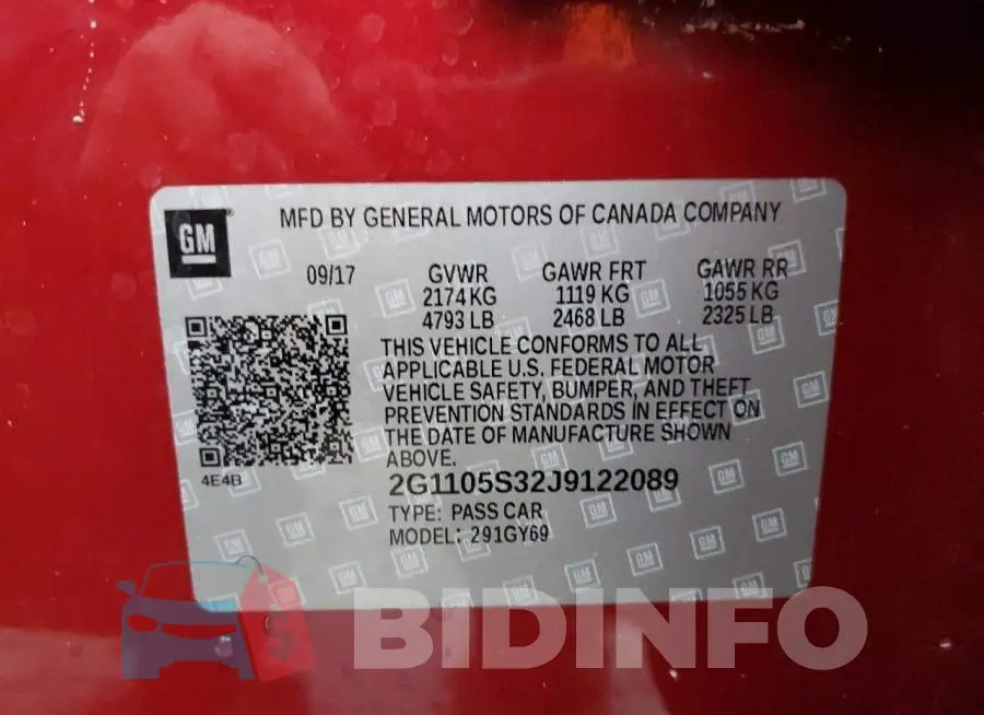 2G1105S32J9122089 Photo# 13