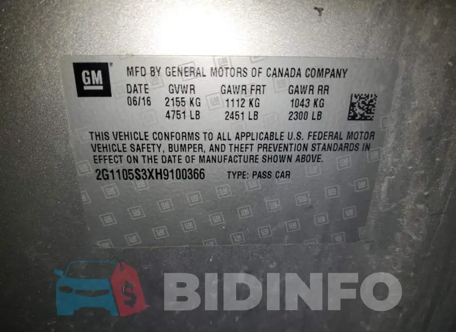 2G1105S3XH9100366 Photo# 12
