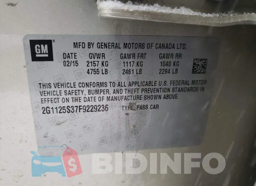 2G1125S37F9229236 Photo# 12