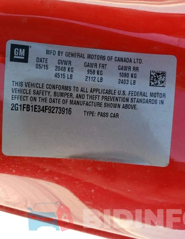 2G1FB1E34F9273916 Photo# 12